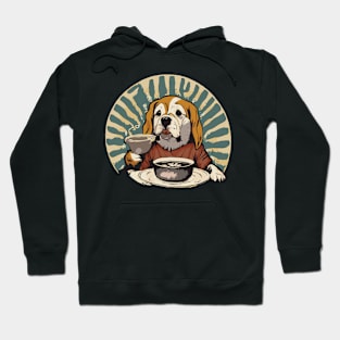 Dog drinking soup Hoodie